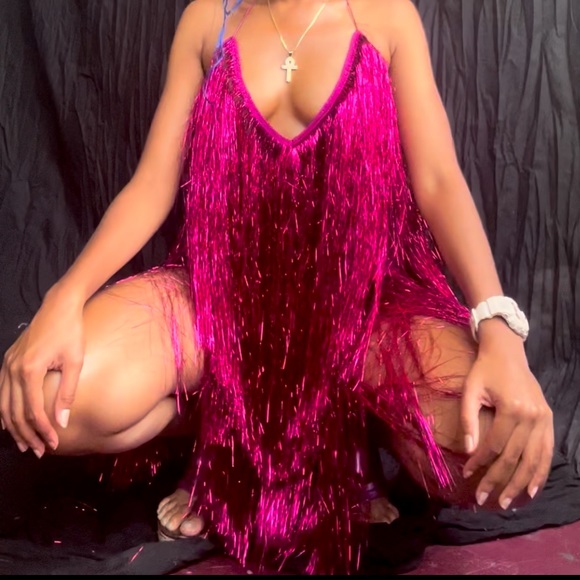 PLT Pink Fringe Dress - Picture 5 of 6